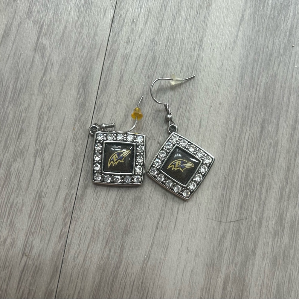 Square Baltimore Ravens earrings